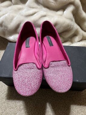 Ann Taylor Pink Textured Slip-On Loafers
